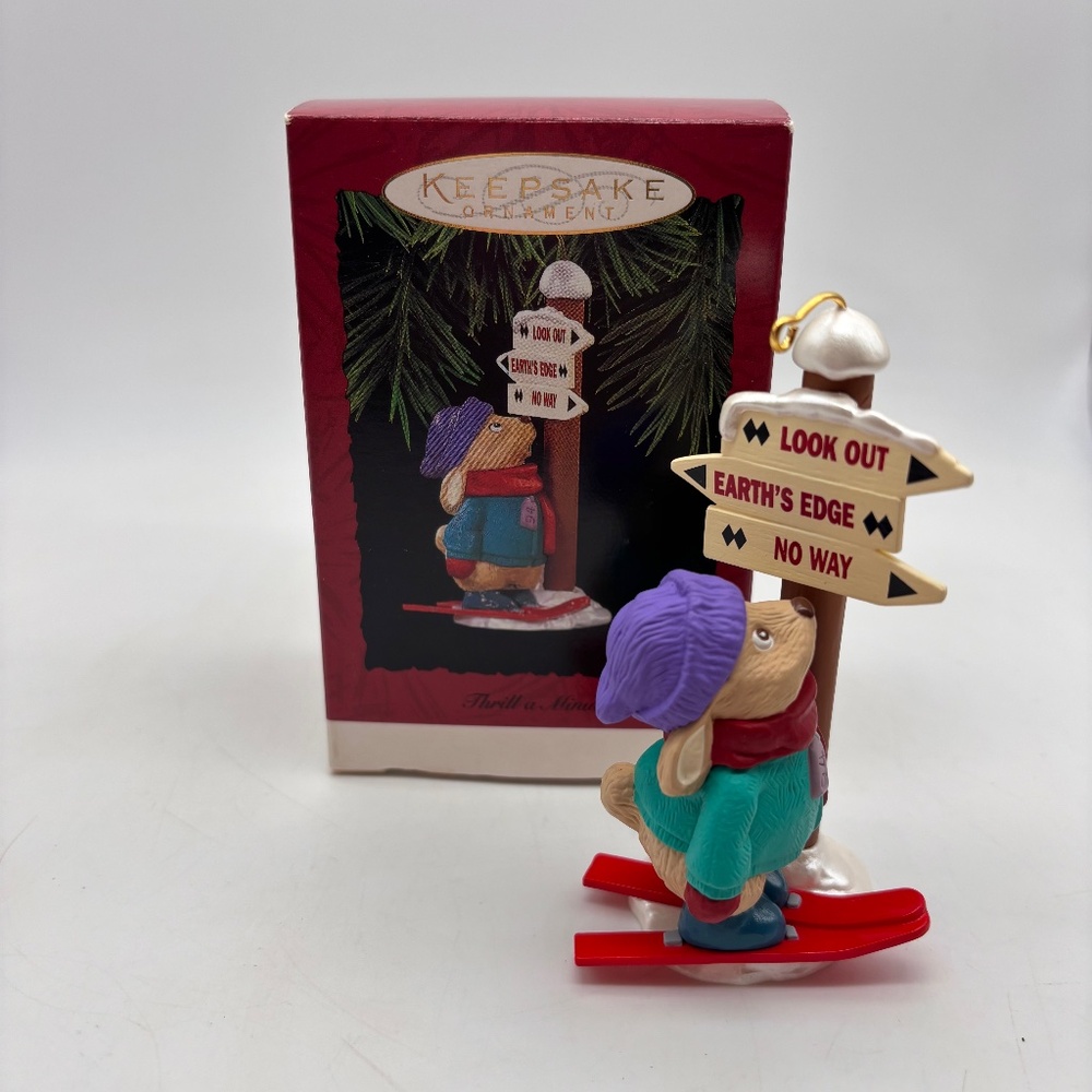 Hallmark Keepsake Three a Minute Skiing Christmas Tree Ornament